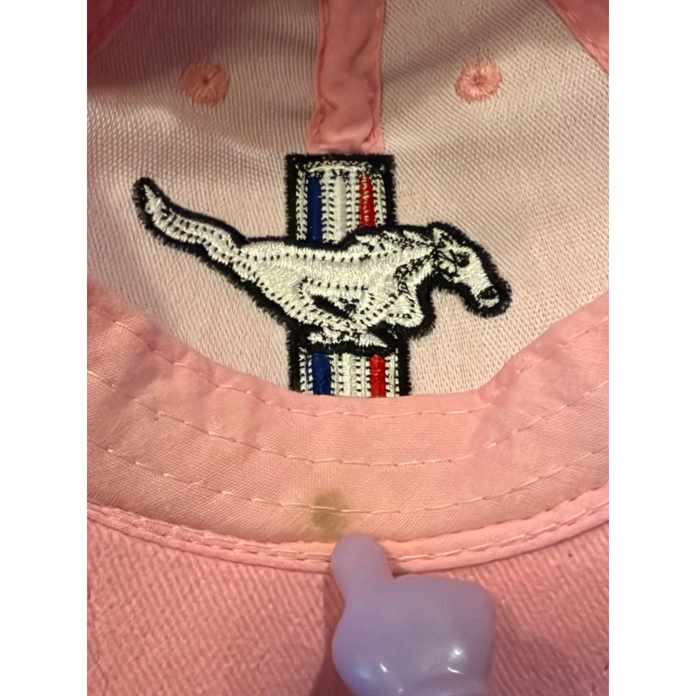 Ford Hat Womens OS Pink Mustang GT Baseball Cap Adjustable Logo Embroidered *